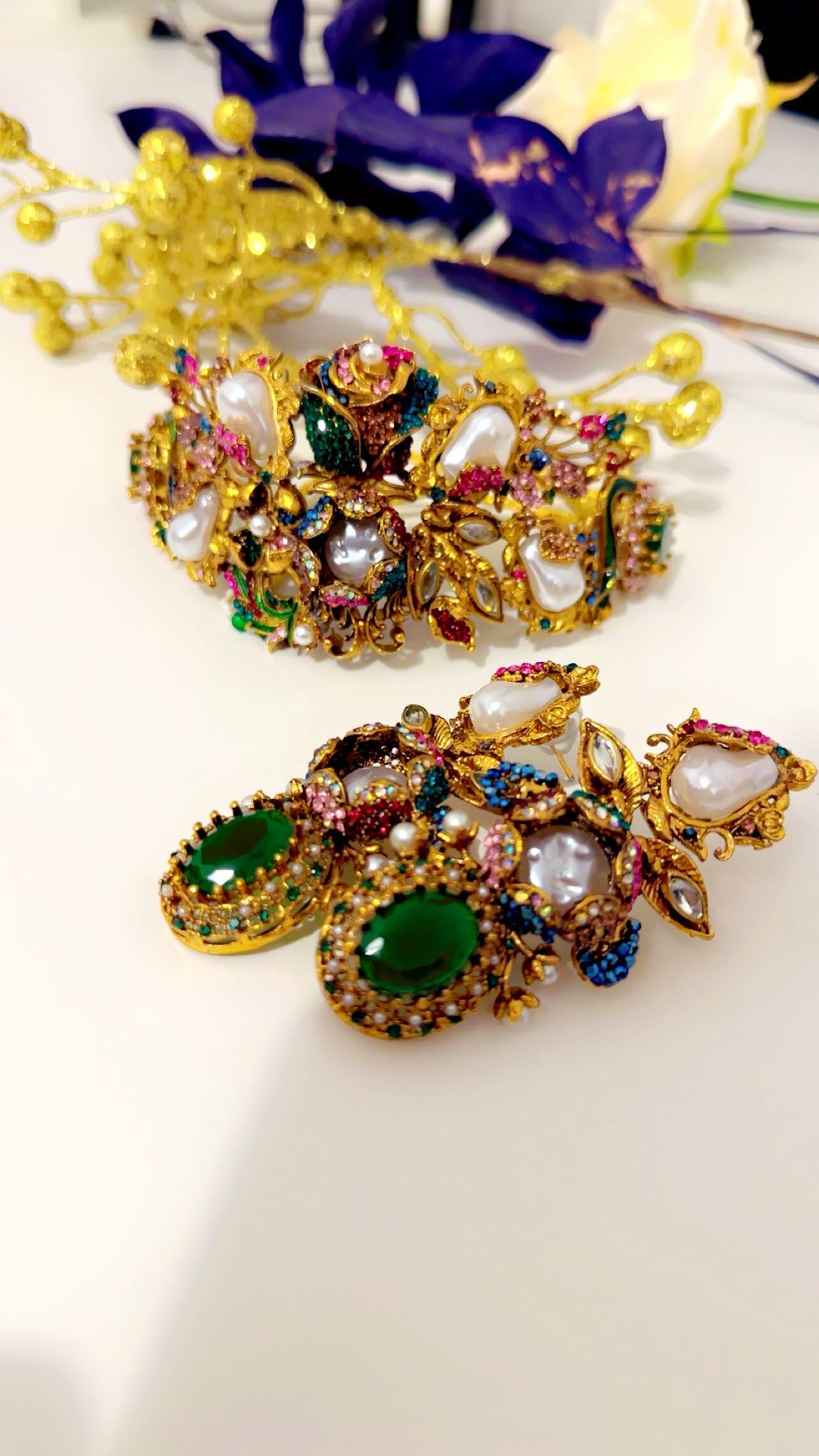 Turkish colar choker in green