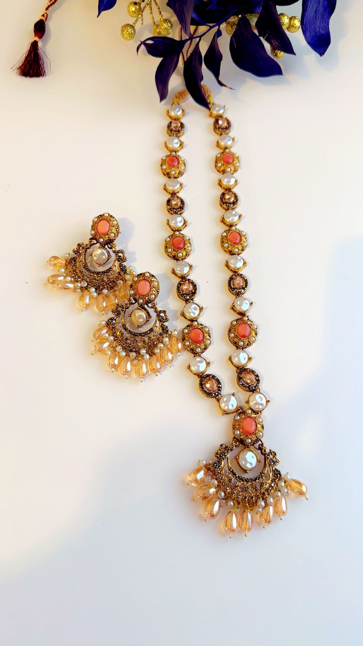 Turkish long mala orange set
