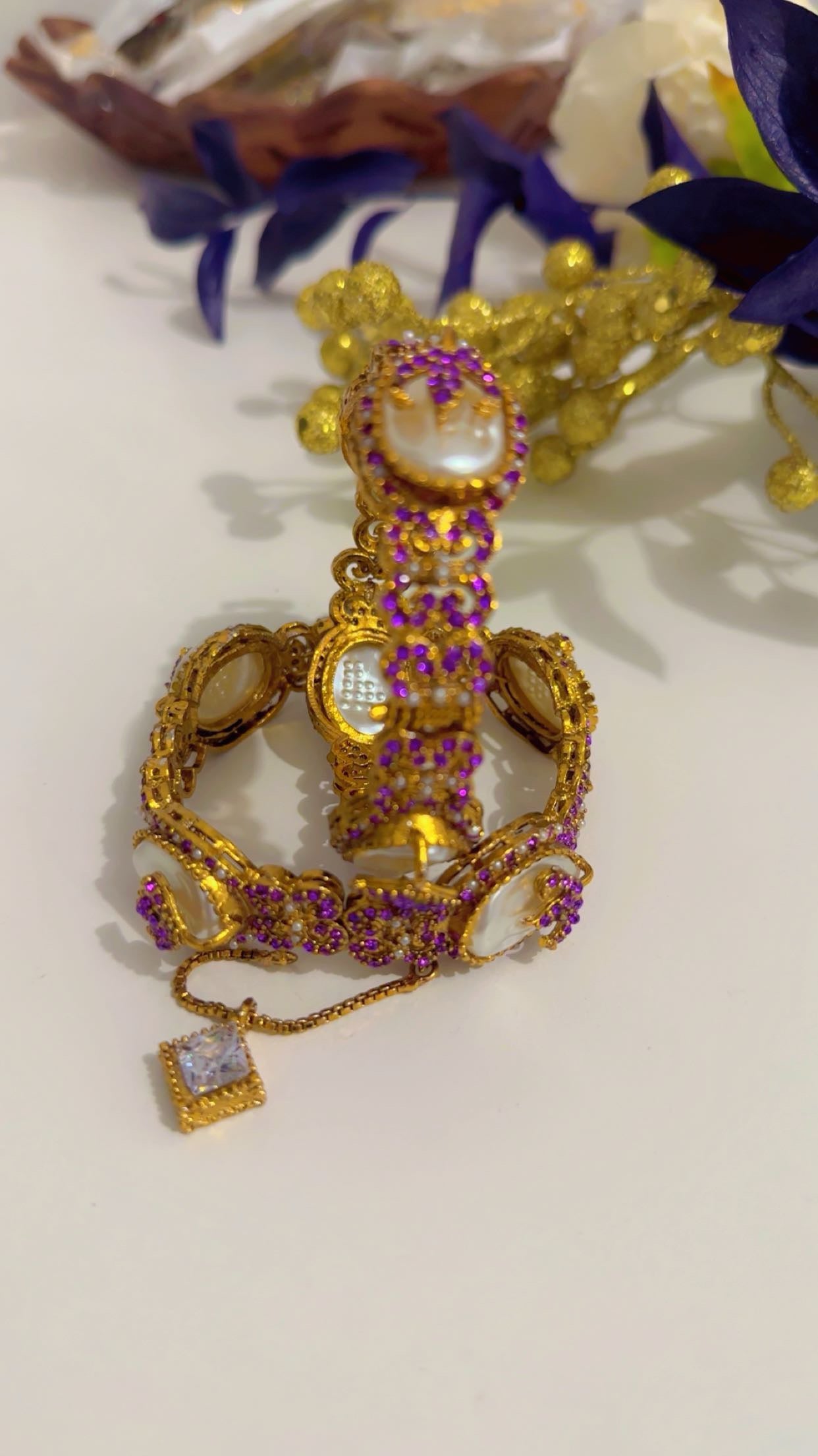Turkish purple bangle with MOP