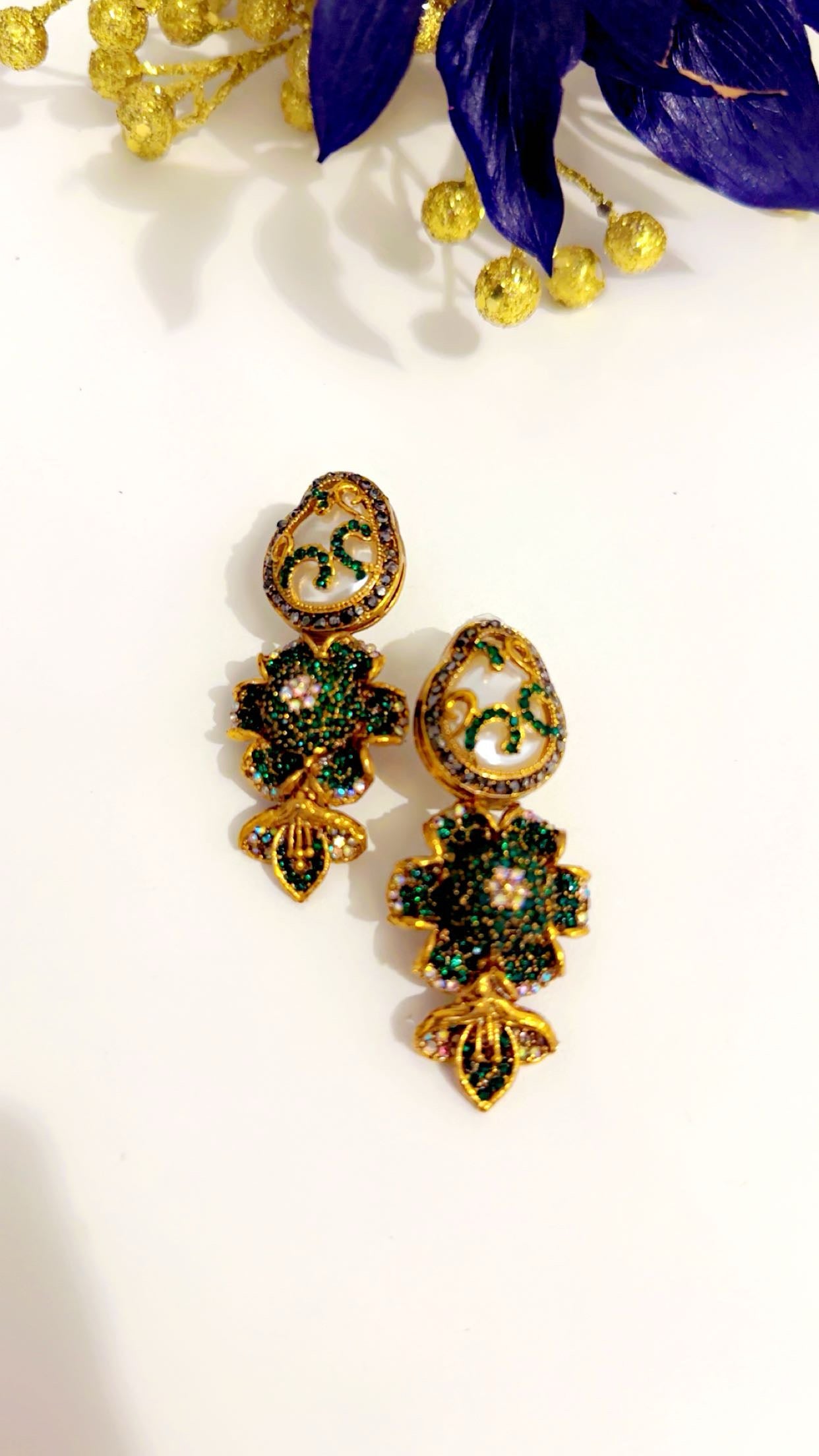 Turkish green earrings