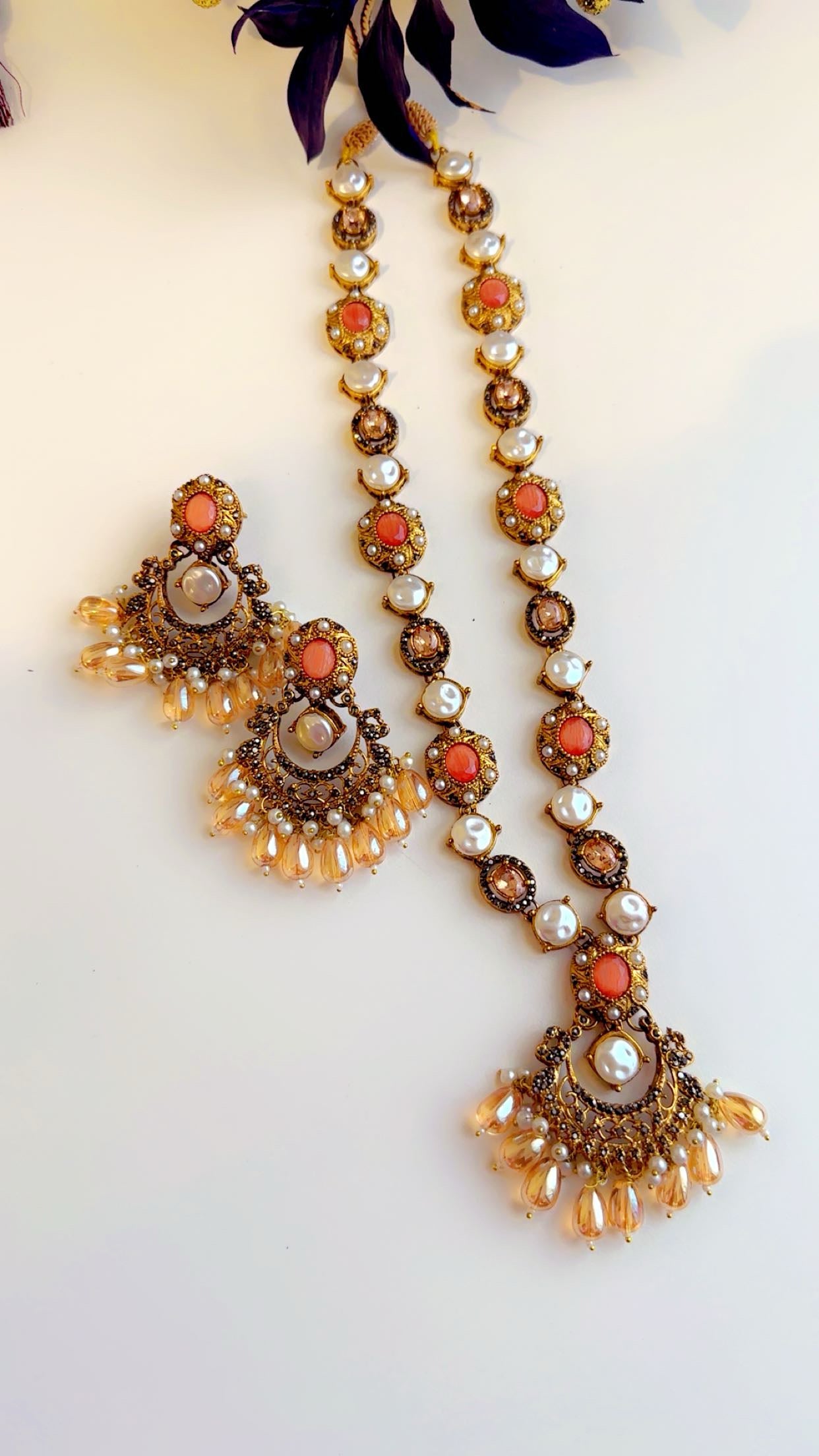 Turkish long mala orange set
