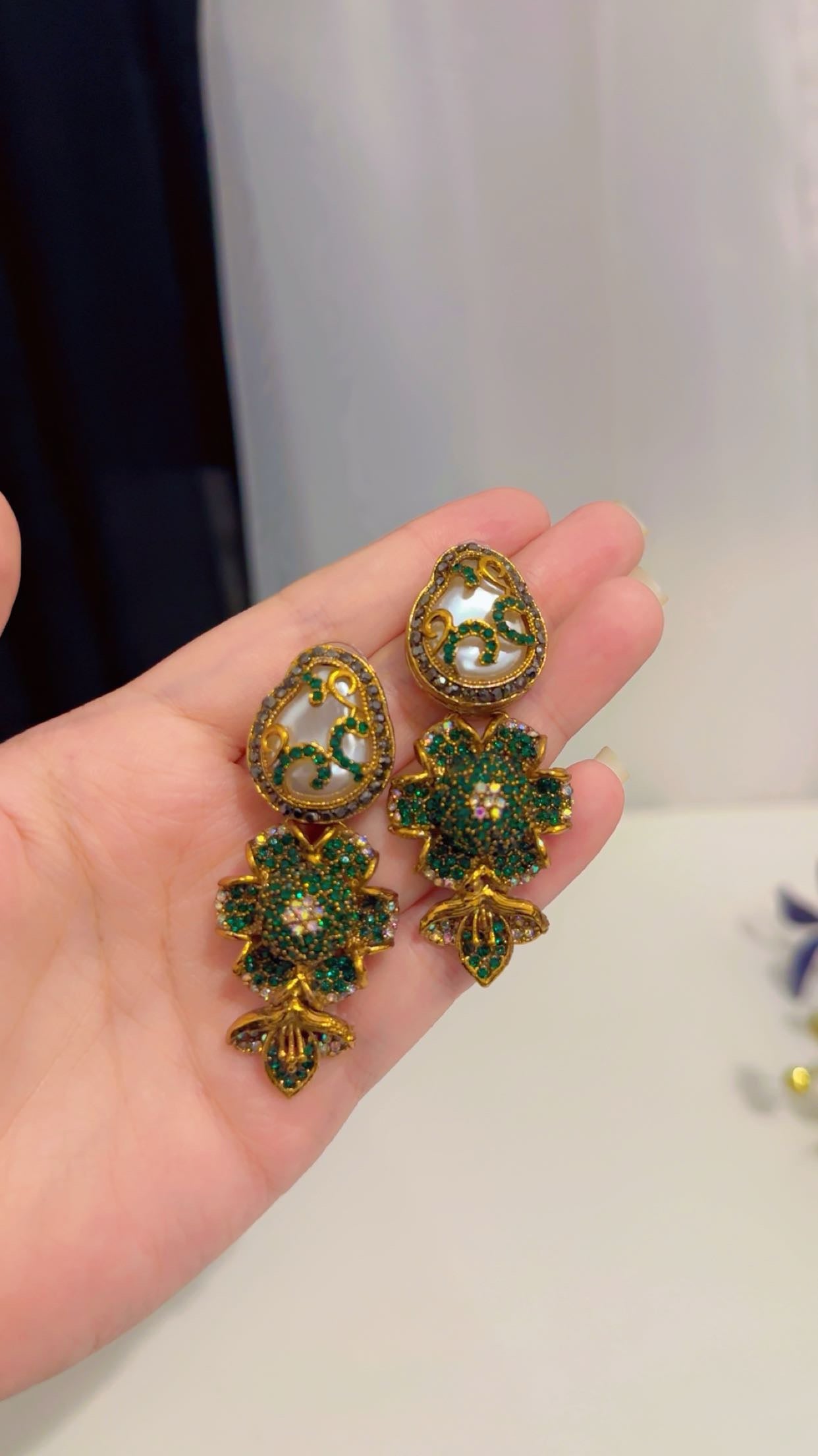 Turkish green earrings