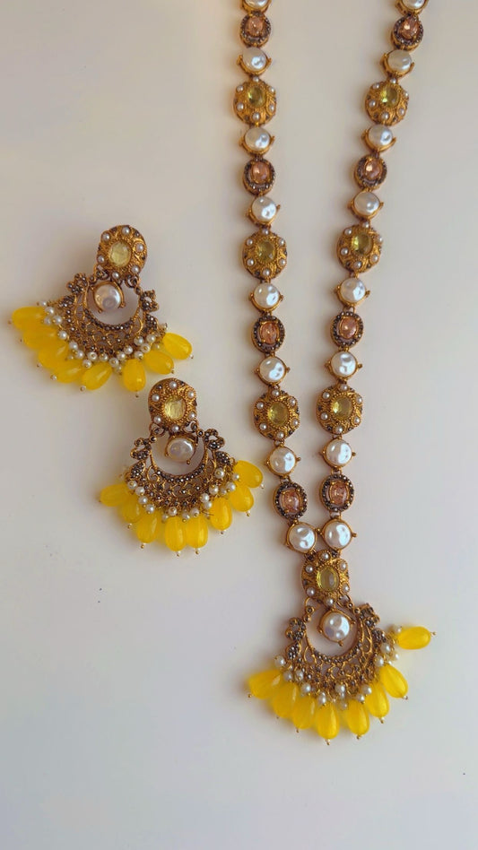 Turkish long mala set in yellow
