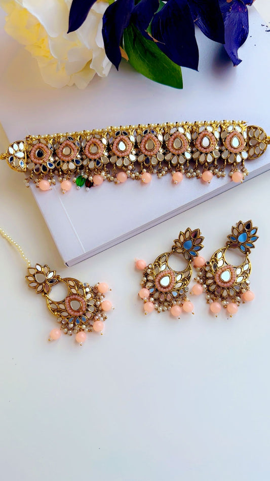 Mirror choker peach