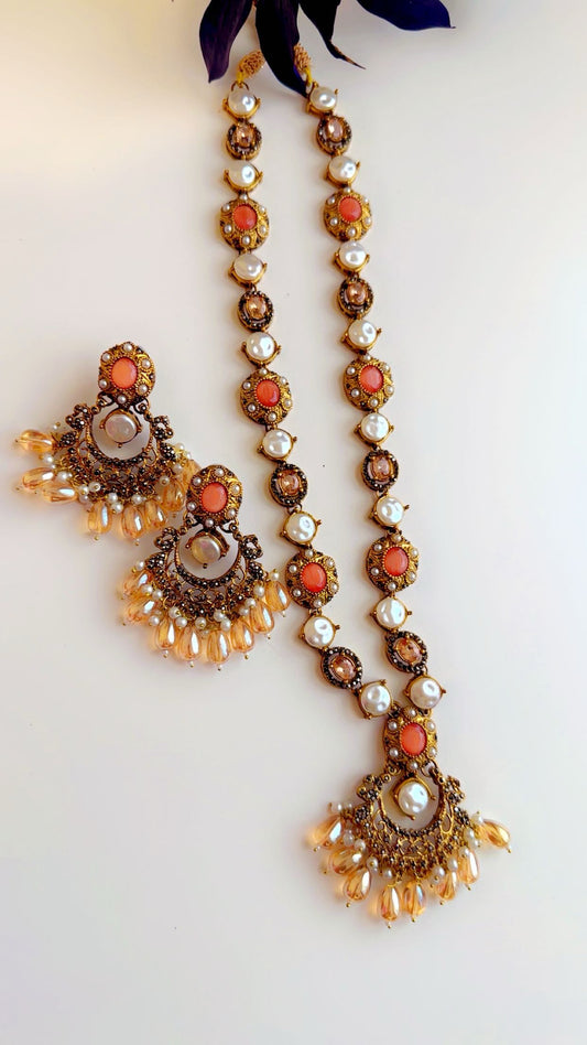 Turkish long mala orange set