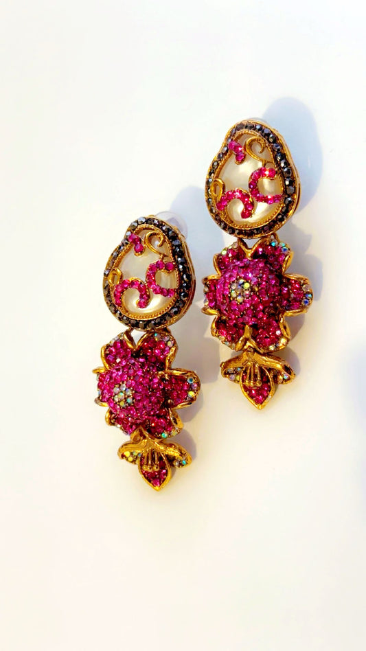 Turkish hot pink earrings