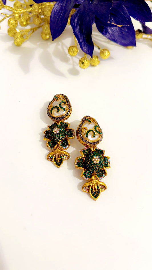 Turkish green earrings