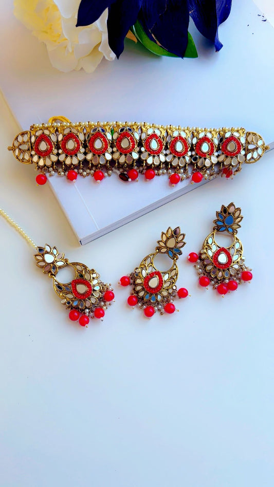 Mirror choker set red
