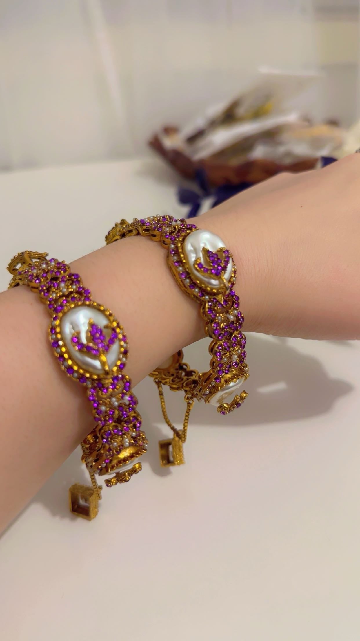 Turkish purple bangle with MOP