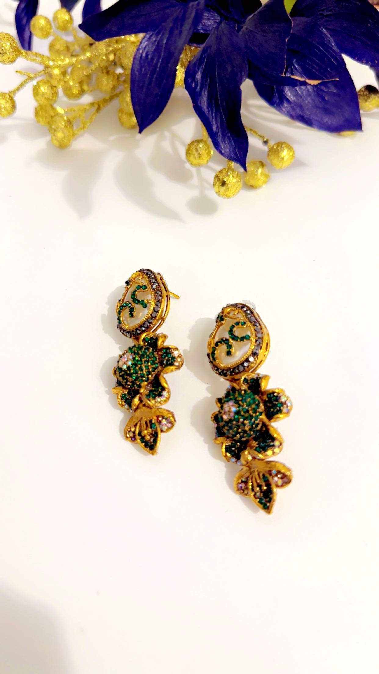 Turkish green earrings