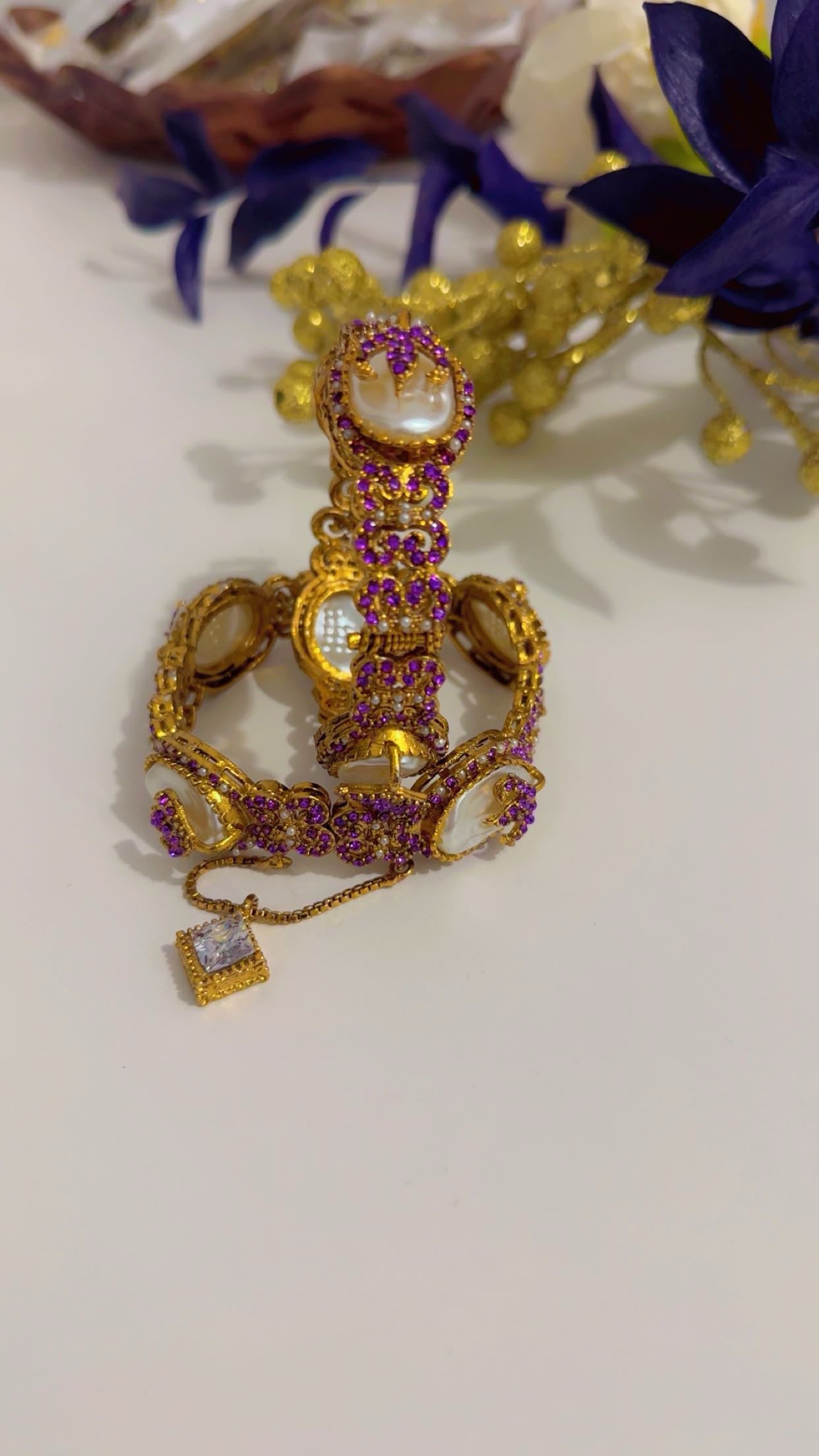 Turkish purple bangle with MOP