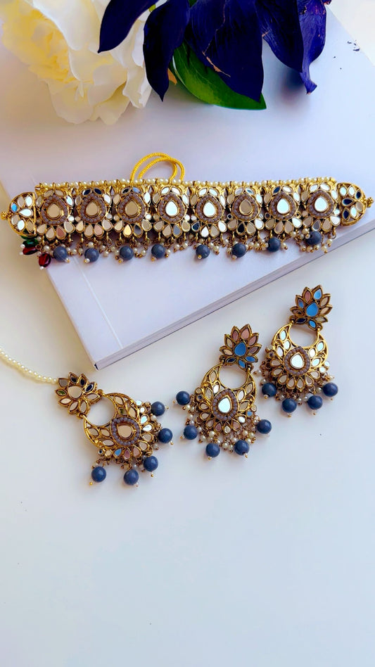 Mirror choker set grey