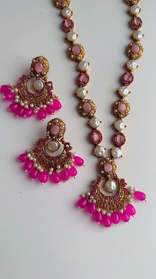 Turkish long hot pink mala set