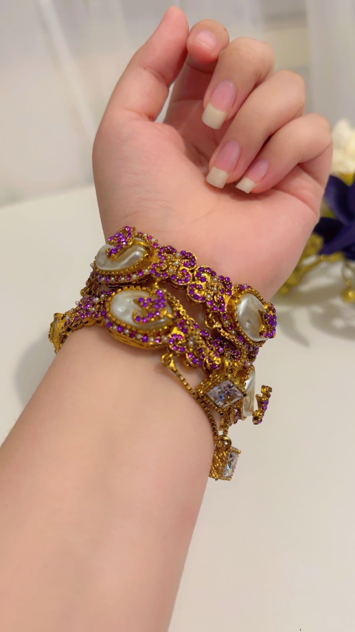 Turkish purple bangle with MOP