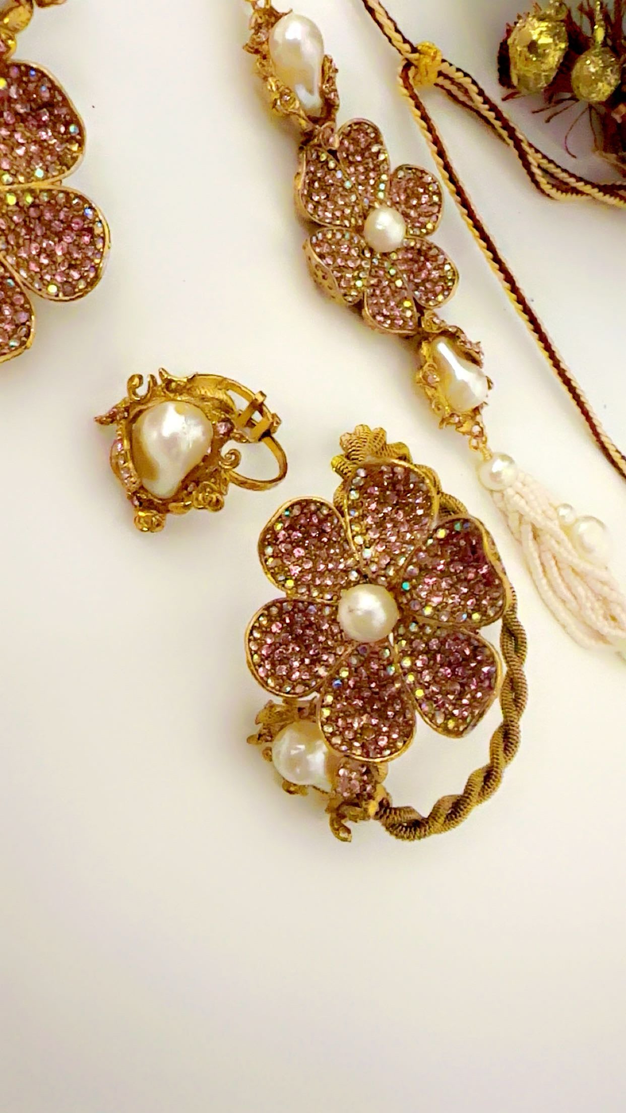Turkish pink choker combo set