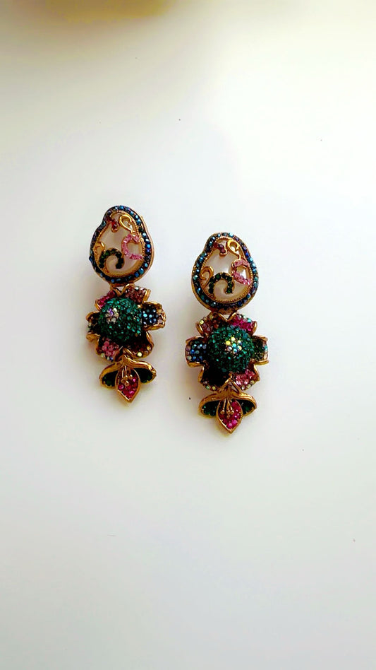 Turkish green multi earrings
