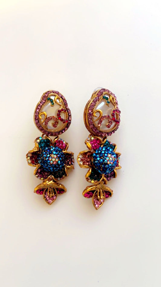 Turkish blue multi earrings