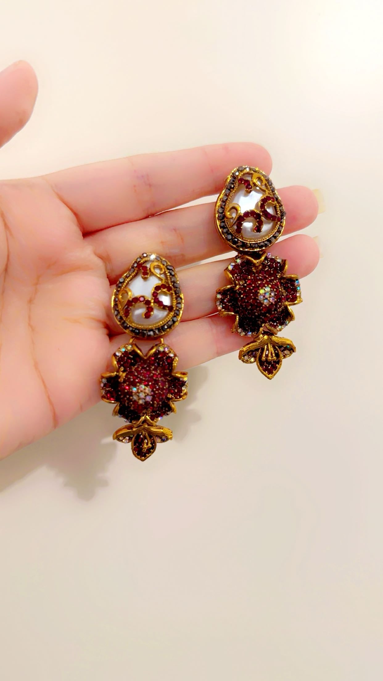 Turkish maroon earrings