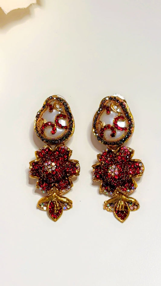 Turkish maroon earrings