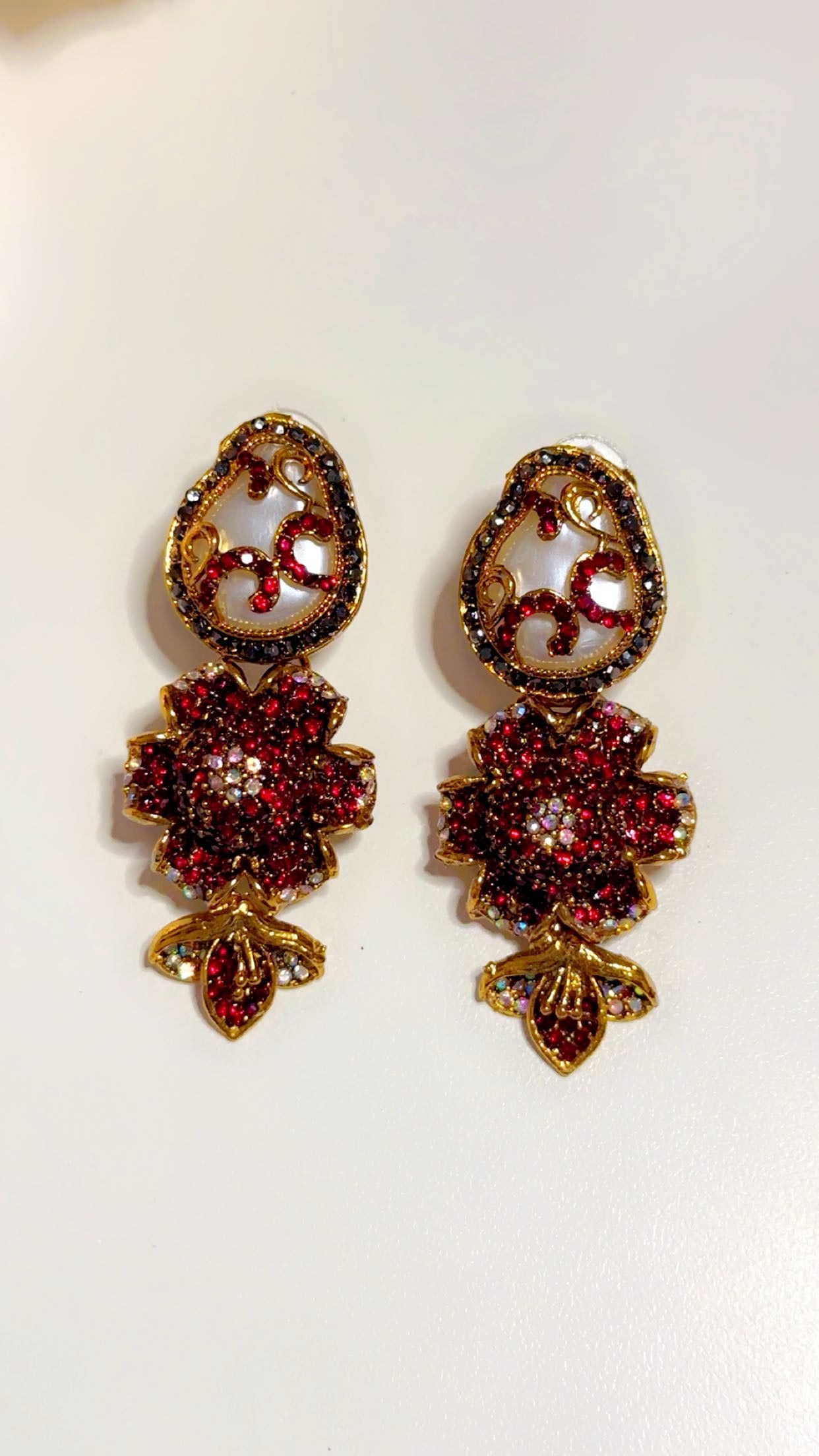 Turkish maroon earrings