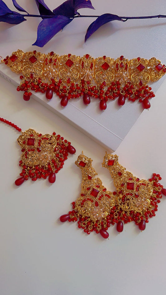 Maroon semi bridal set