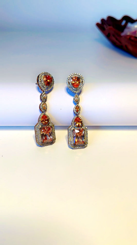 Real doublet champagne earrings