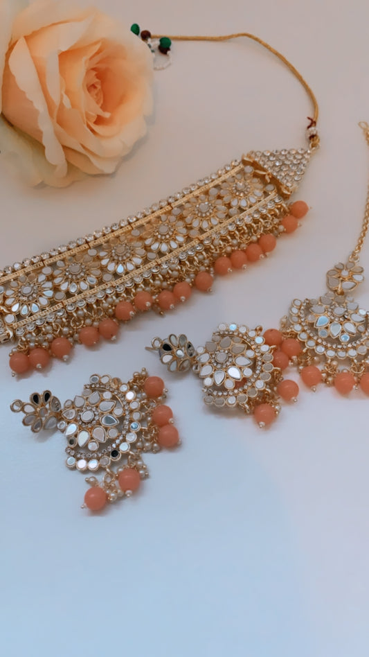 Mirror choker (Peach)